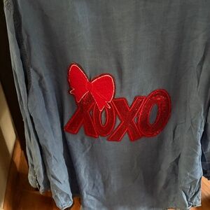 Denim Shirt with XOXO